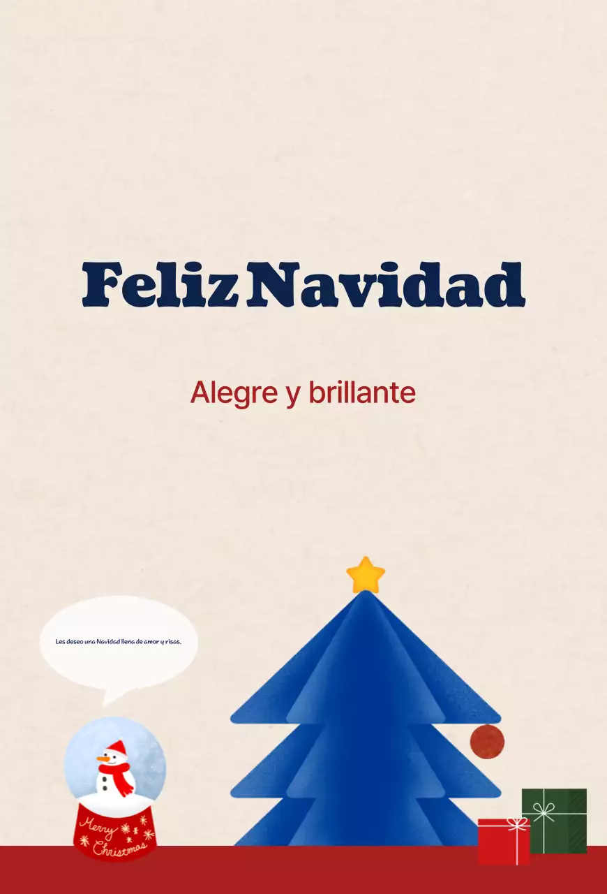 Tarjeta navideña sencilla azul