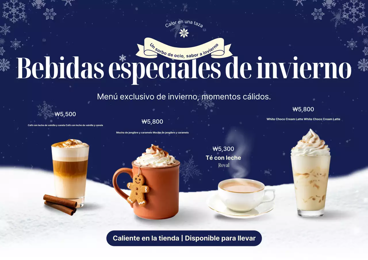 Promoción del menú de invierno moderno de la Marina