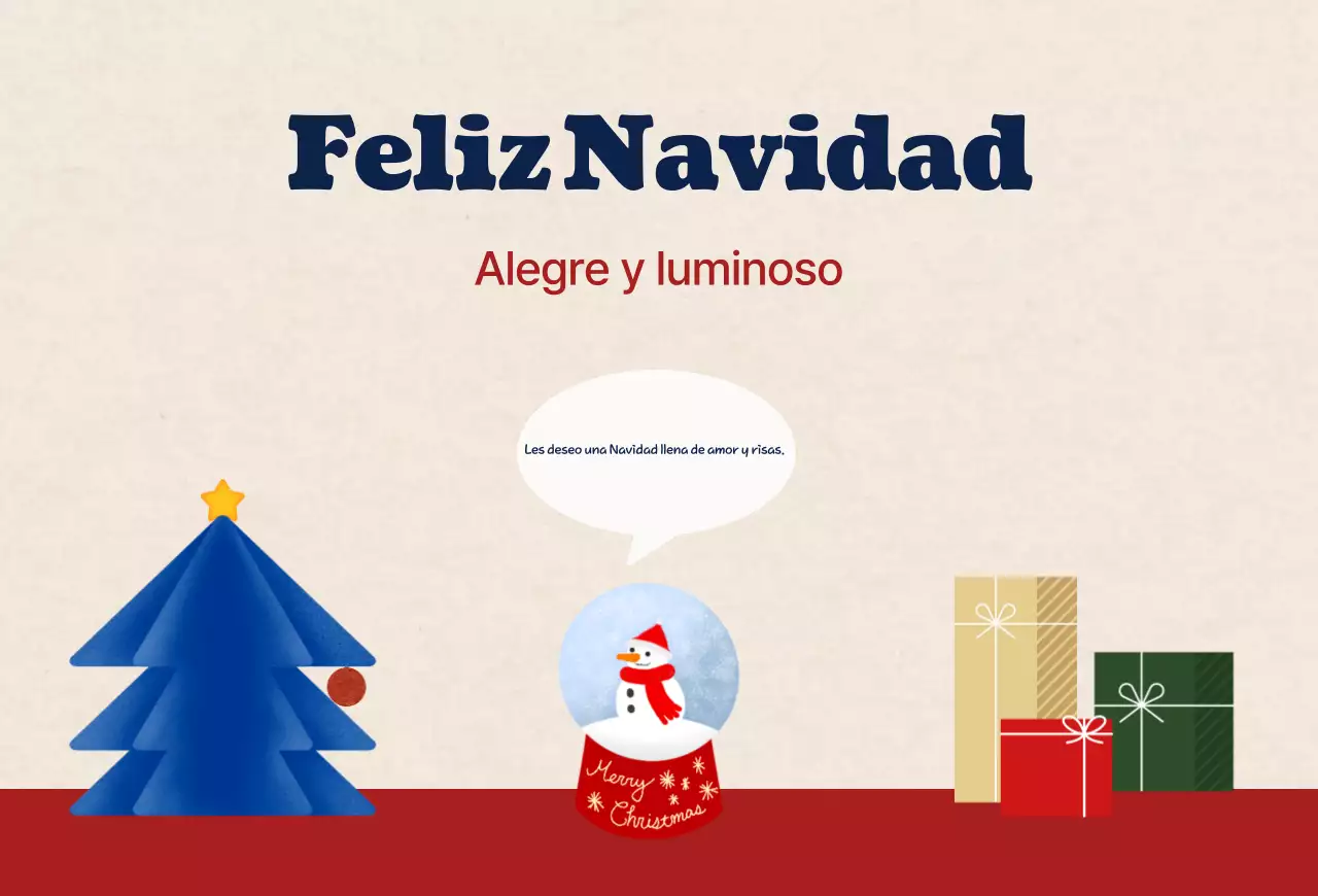 Tarjeta navideña sencilla azul