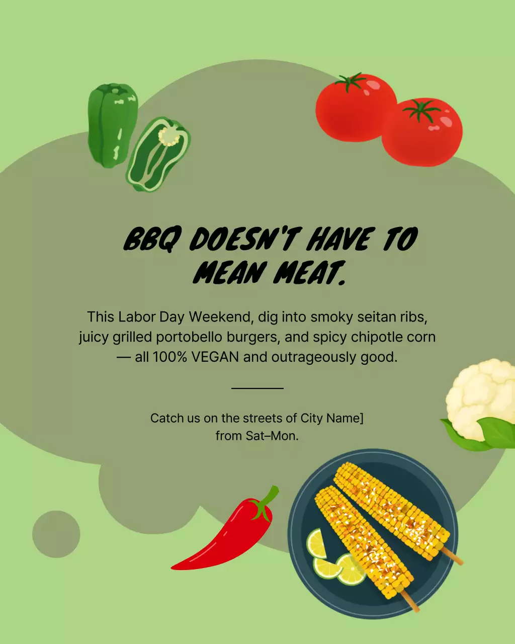 Labor Day Vegan Food Instagram Post