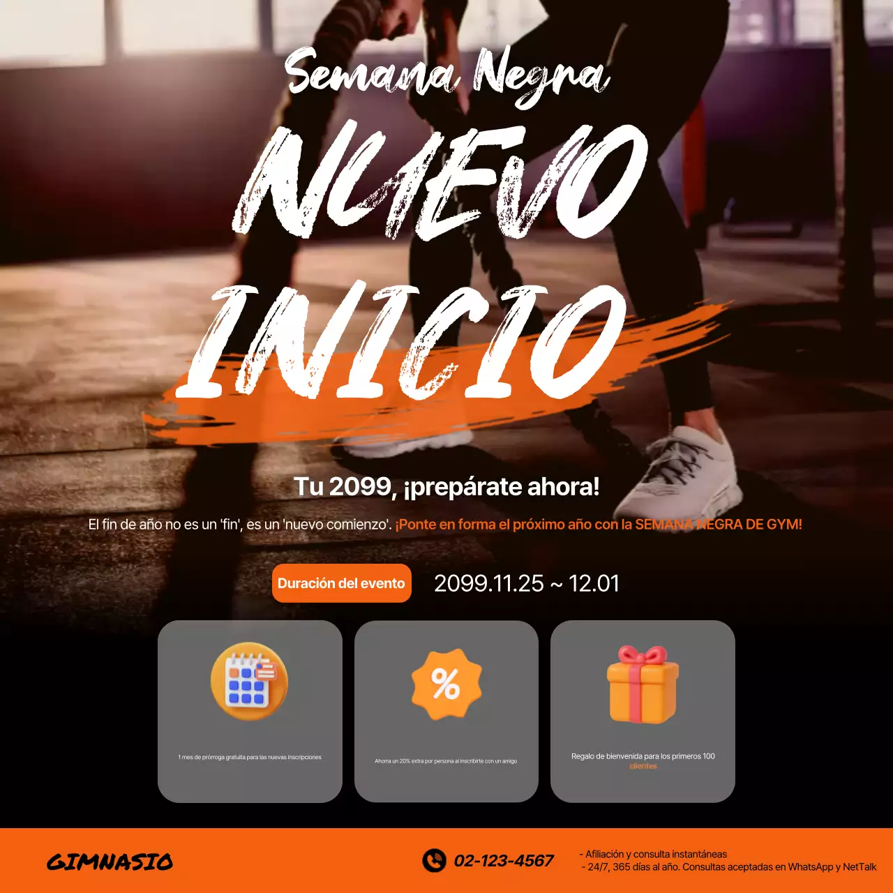 Evento de fitness moderno de Orange