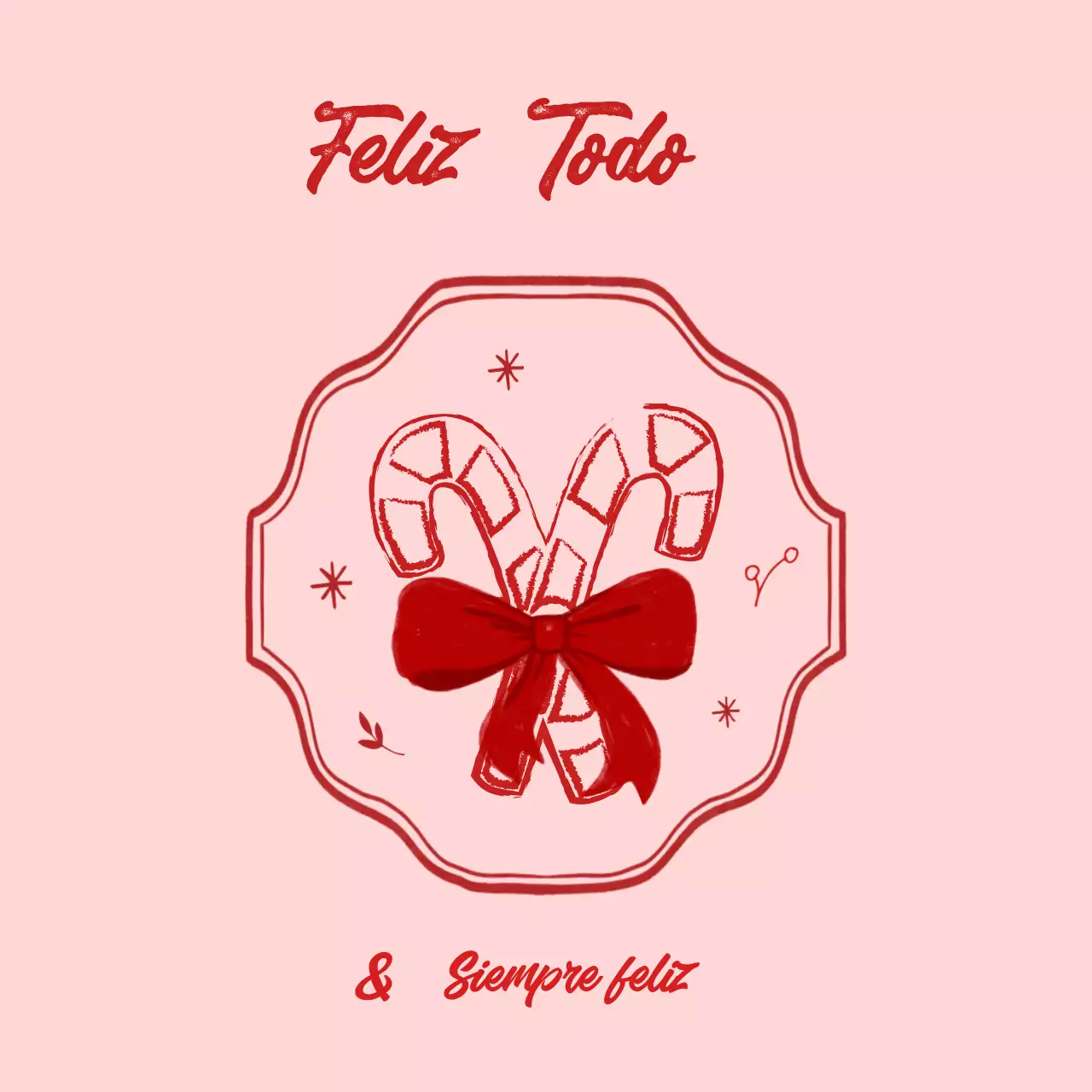 Tarjeta navideña rosa para bebé