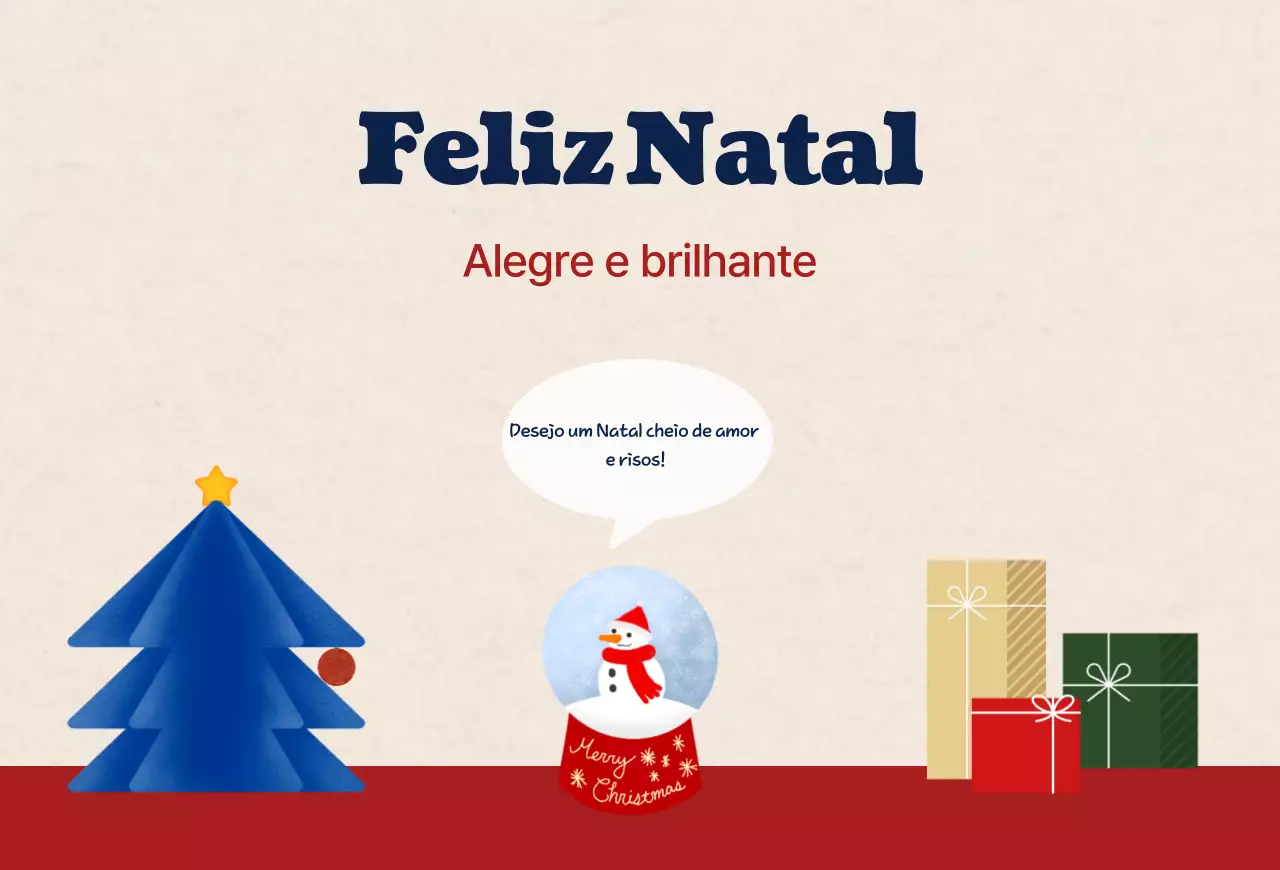 Cartão de Natal simples azul