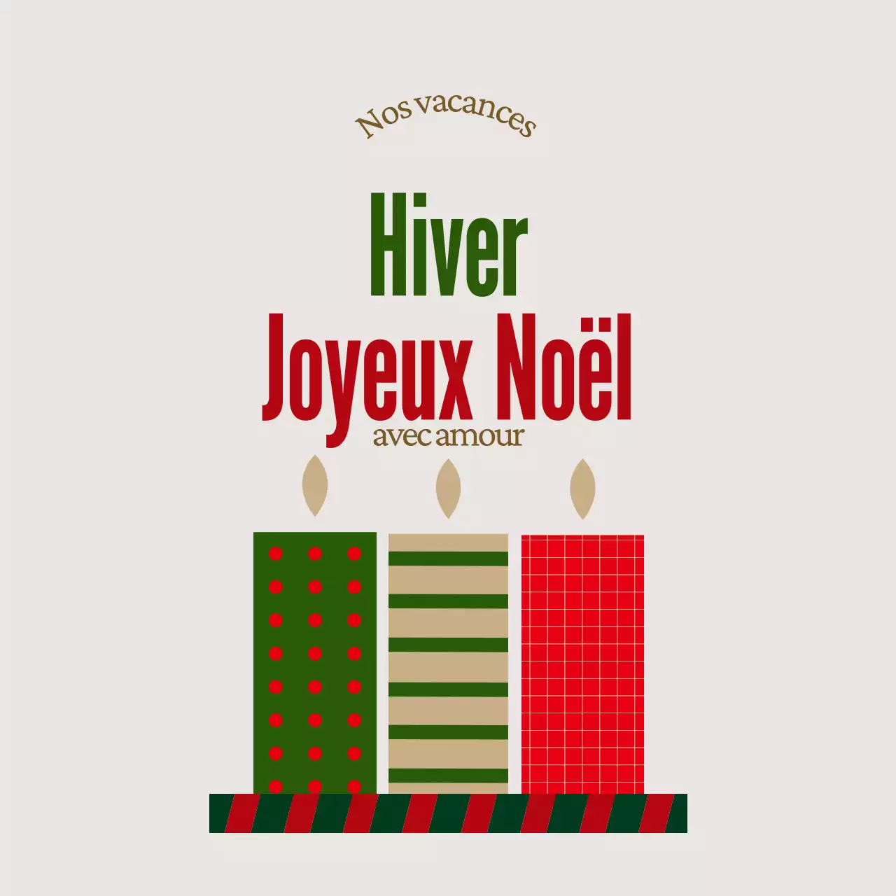 Carte de Noël verte et simple