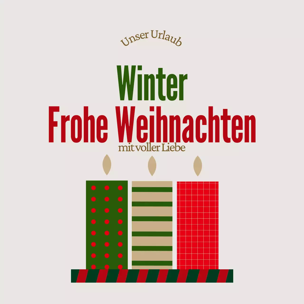 Grüne, schlichte Weihnachtskarte