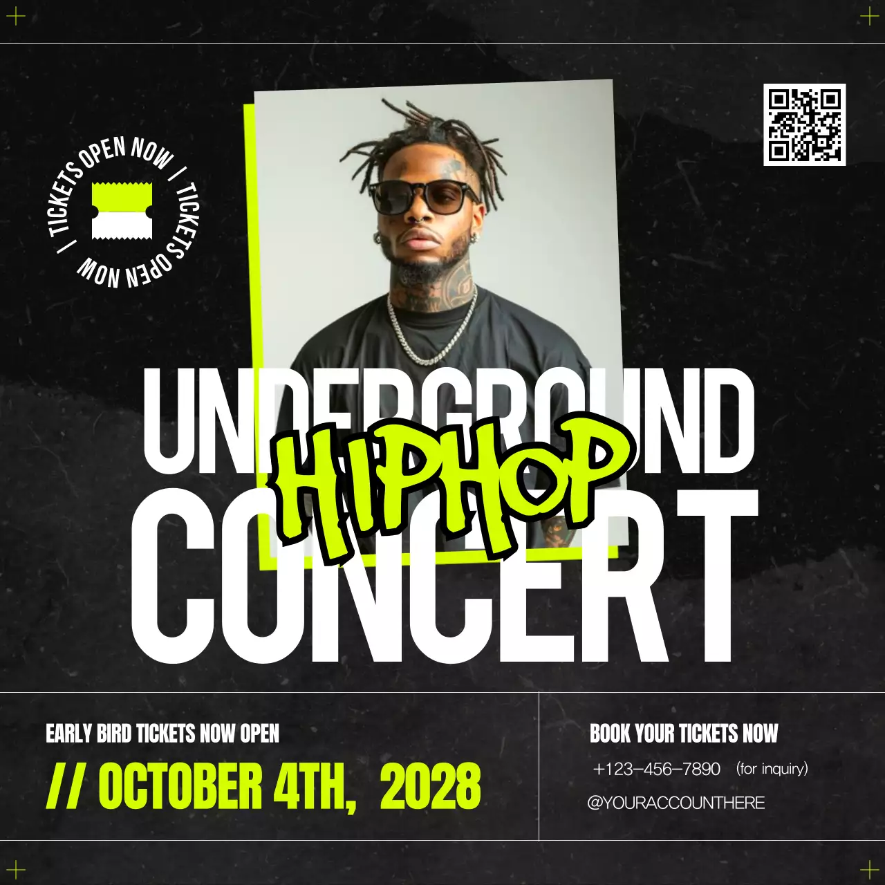 Black Trendy Hip-Hop Event Social Media Post