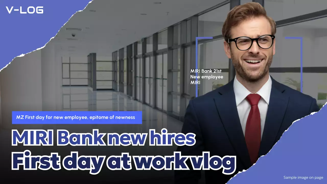 Blue Modern Work Vlog YouTube Thumbnail