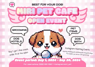 Pink Cute Pet Event Promotion Poster