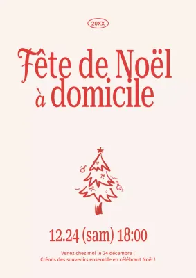 Invitation de Noël classique rouge