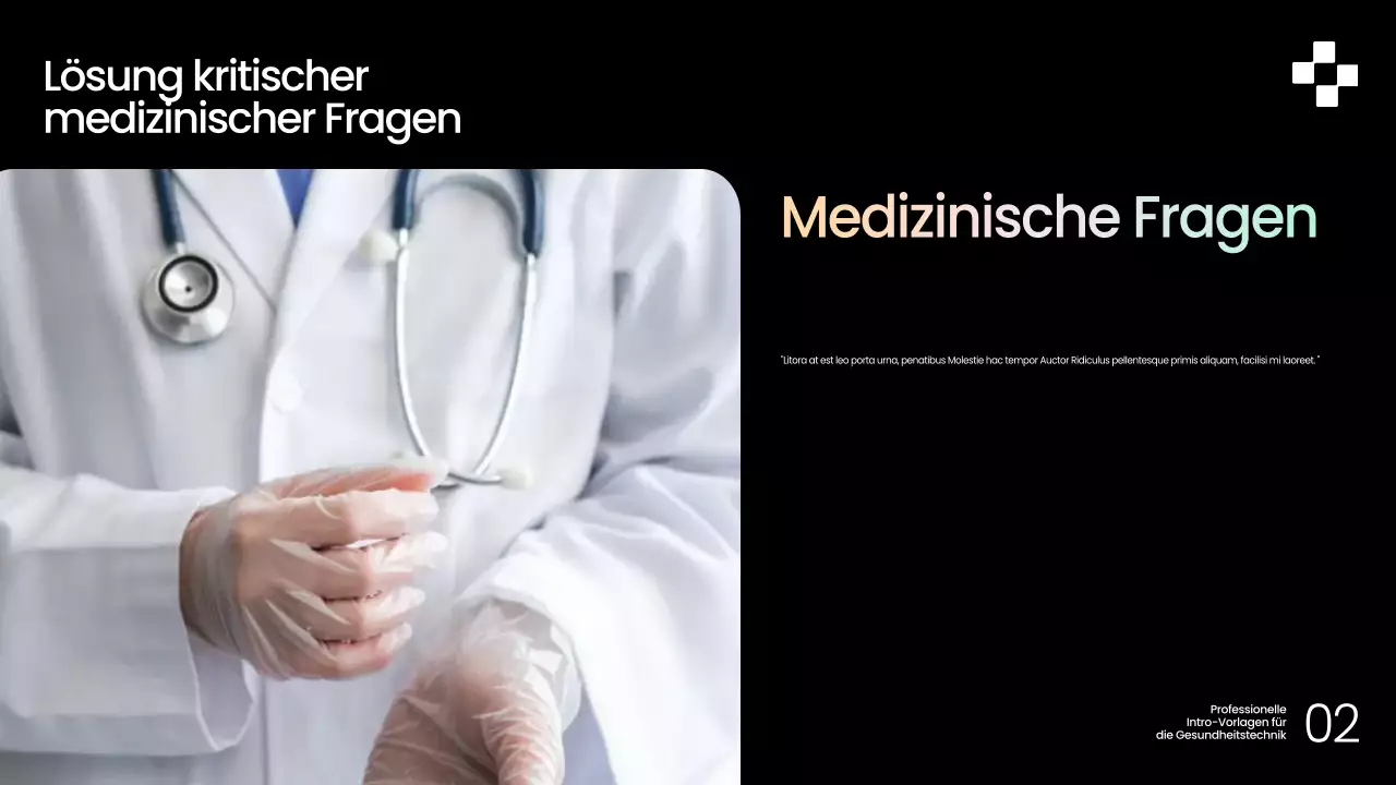 Schwarzer moderner Gesundheitsleitfaden