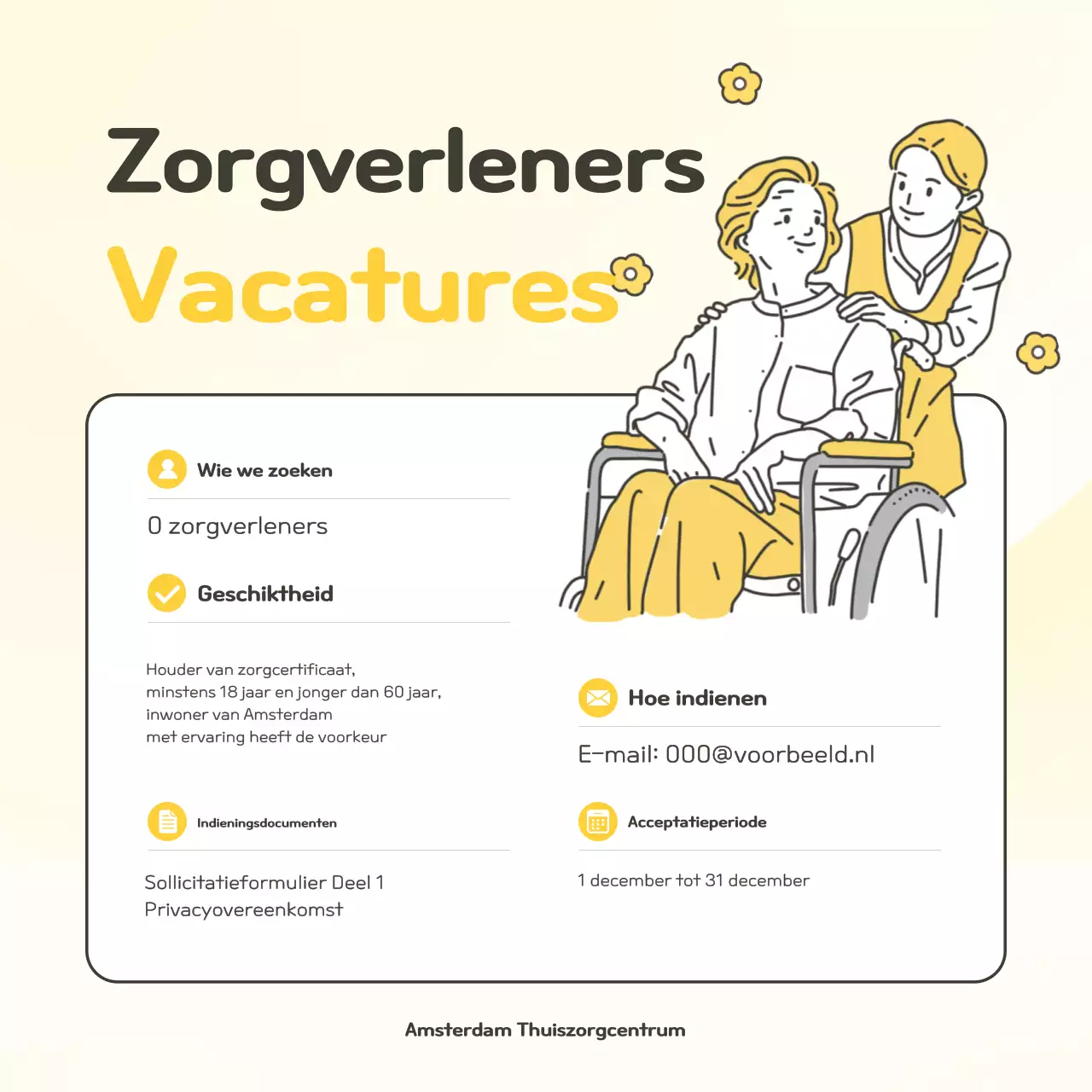 Gele eenvoudige vacature