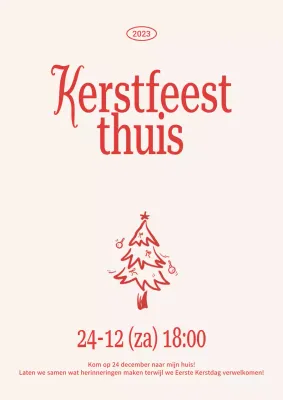 Rode klassieke kerstuitnodiging