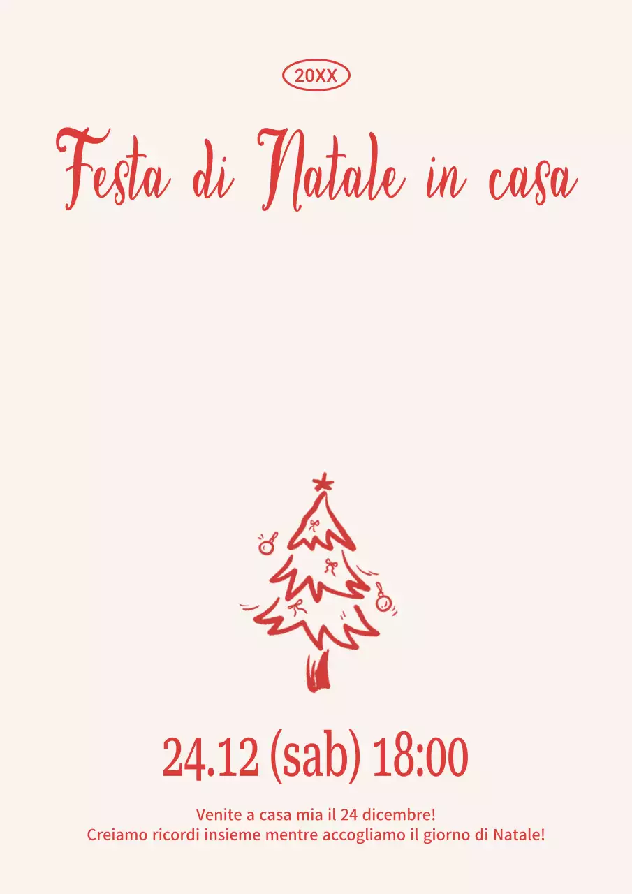 Invito di Natale classico rosso
