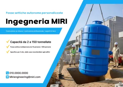 Pubblicità di fossa settica moderna blu