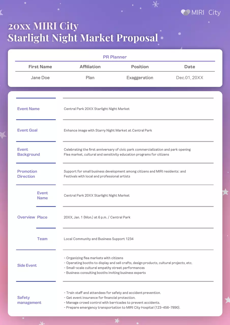 Purple Elegant Market Proposal