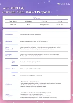 Purple Elegant Market Proposal