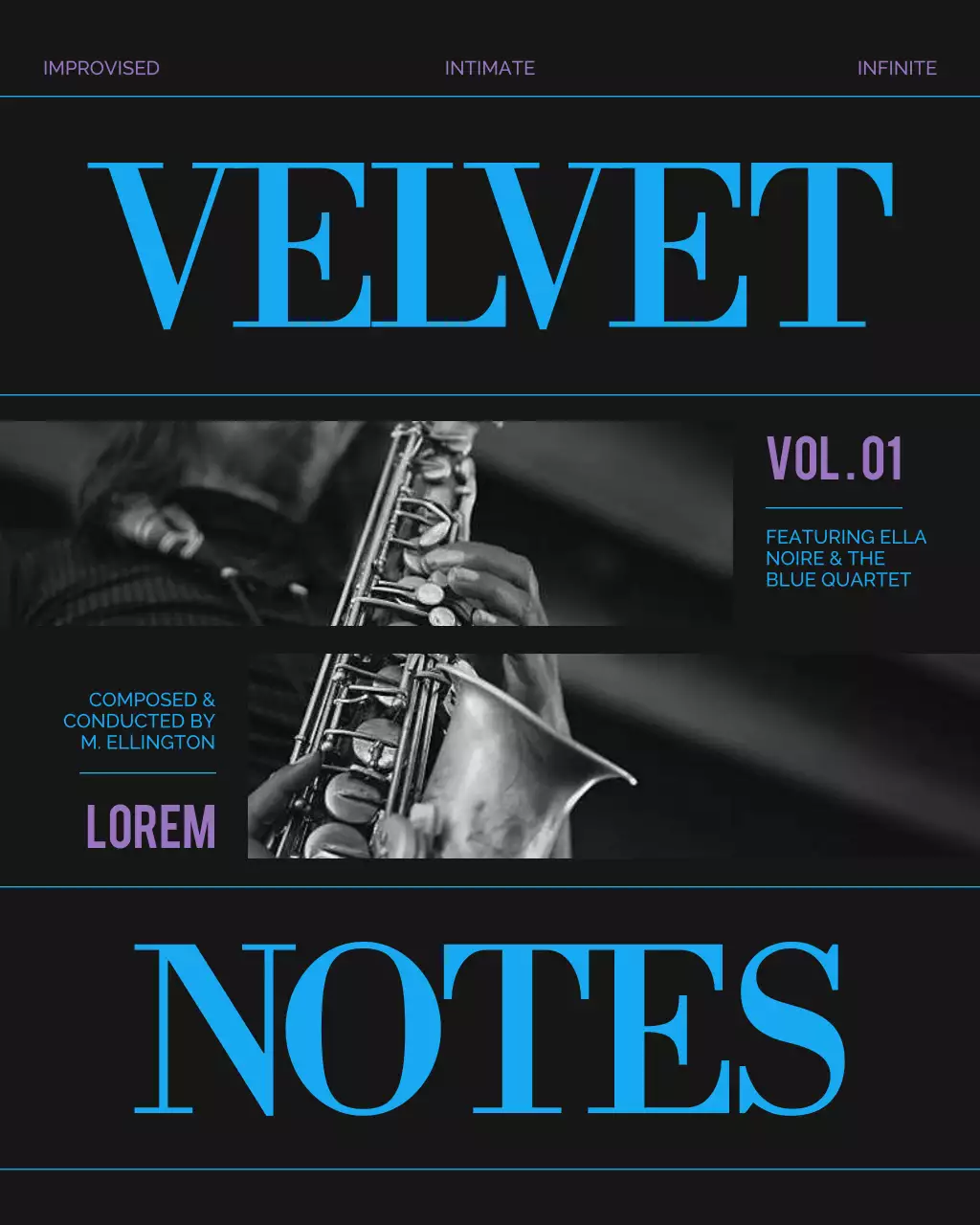 Blue Bold Jazz Album Cover Instagram Post