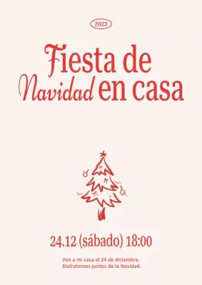 Invitación navideña clásica roja