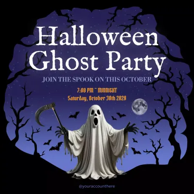 purple gothic Halloween event announcement