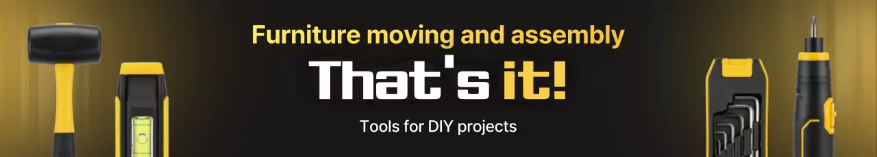 Anúncio de ferramenta moderna preta