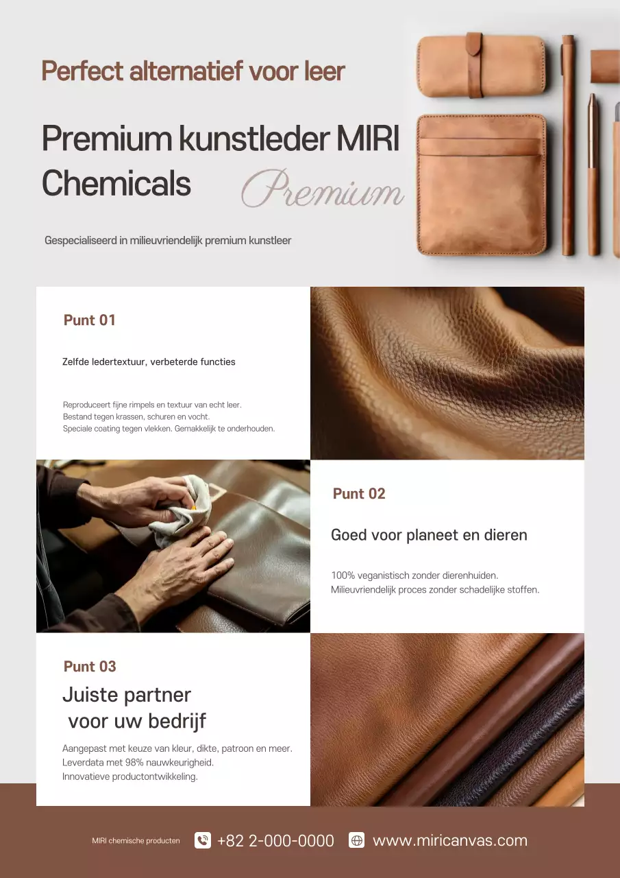 Promotie van moderne bruine lederwaren