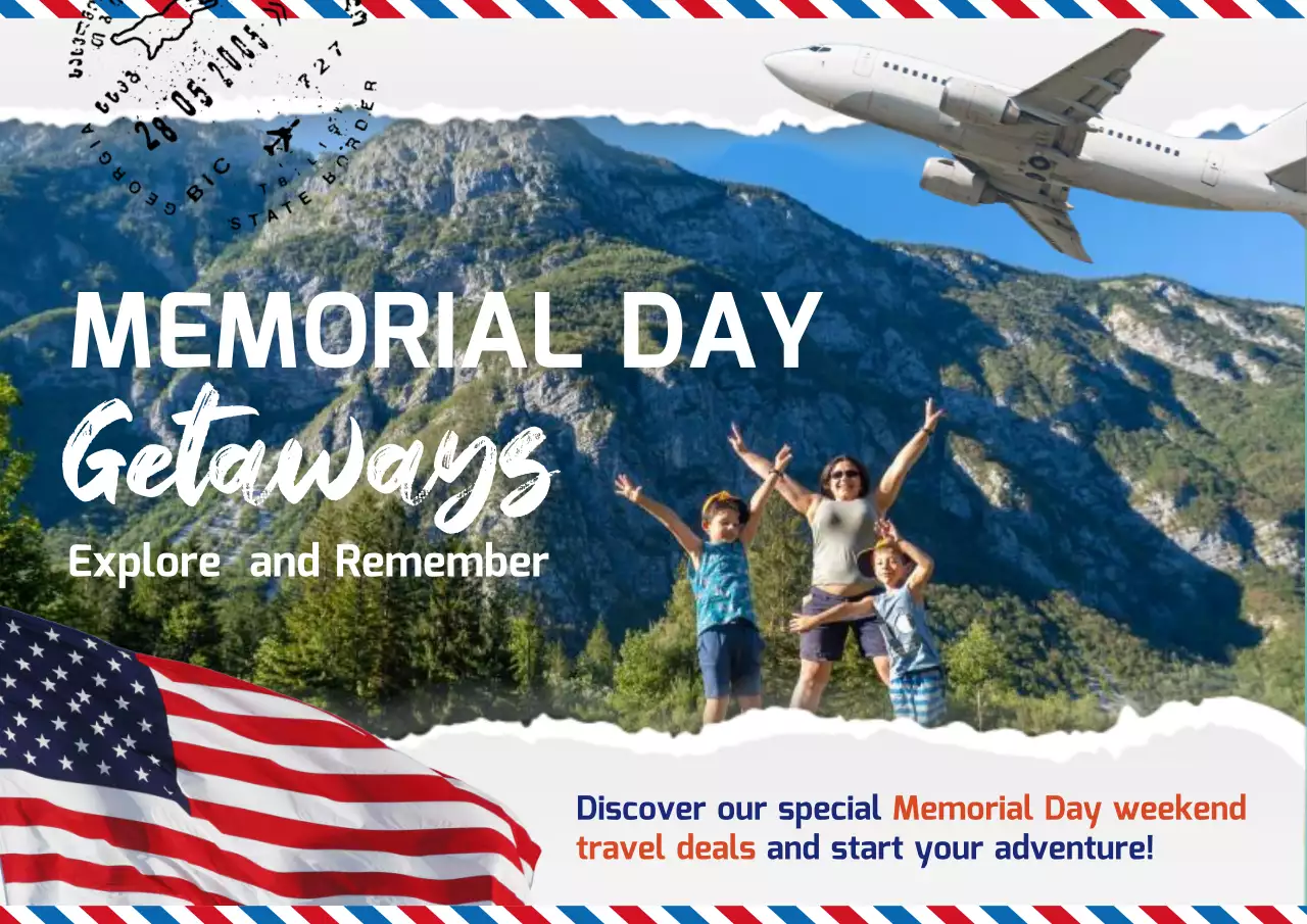 Blue Modern Travel Promotion Poster