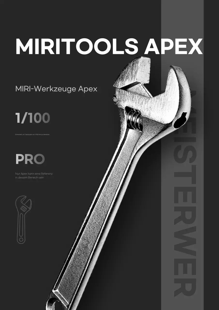 Anzeige für modernes graues Werkzeug