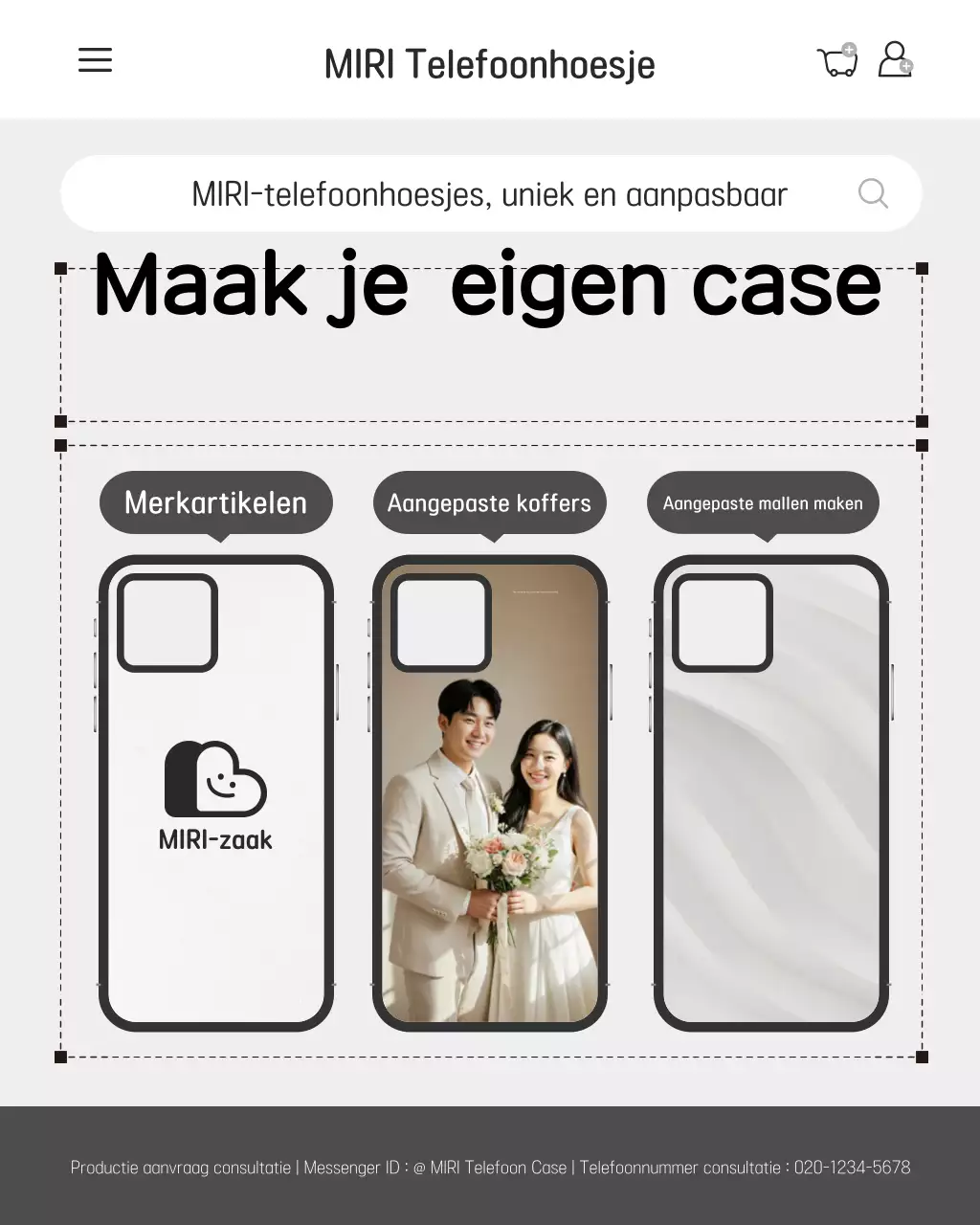Advertentie voor een zwarte, eenvoudige smartphonehoes