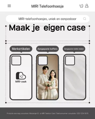 Advertentie voor een zwarte, eenvoudige smartphonehoes