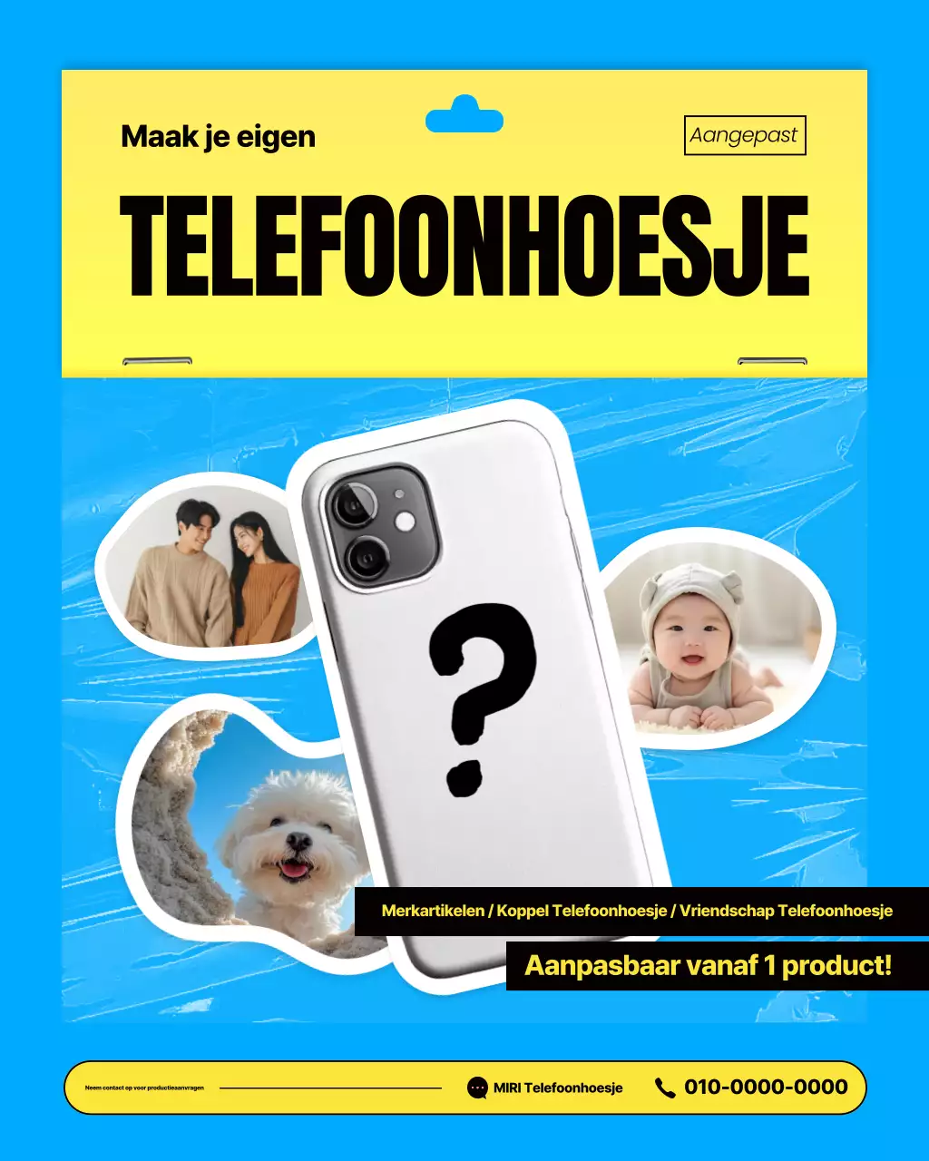 Hemelsblauwe moderne personalisatie-advertentie