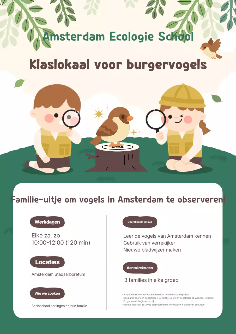 Groen en schattig ecologisch onderwijs