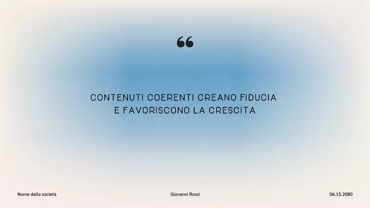 Presentazione di marketing moderno blu