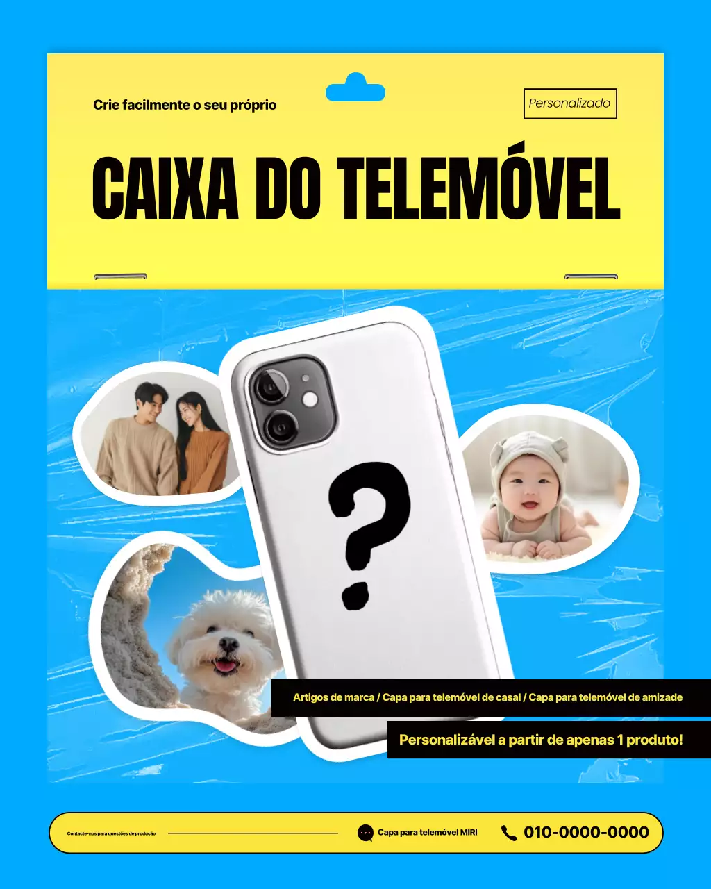 Anúncio de personalização moderna em azul celeste