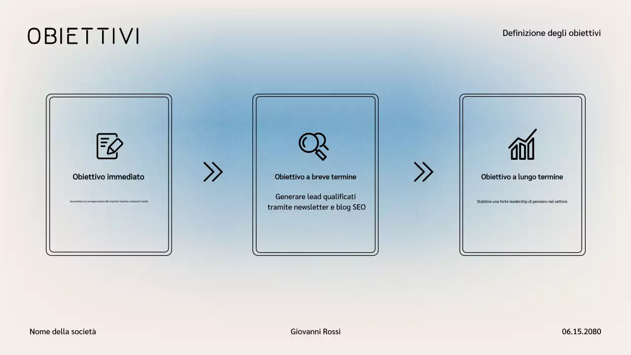 Presentazione di marketing moderno blu