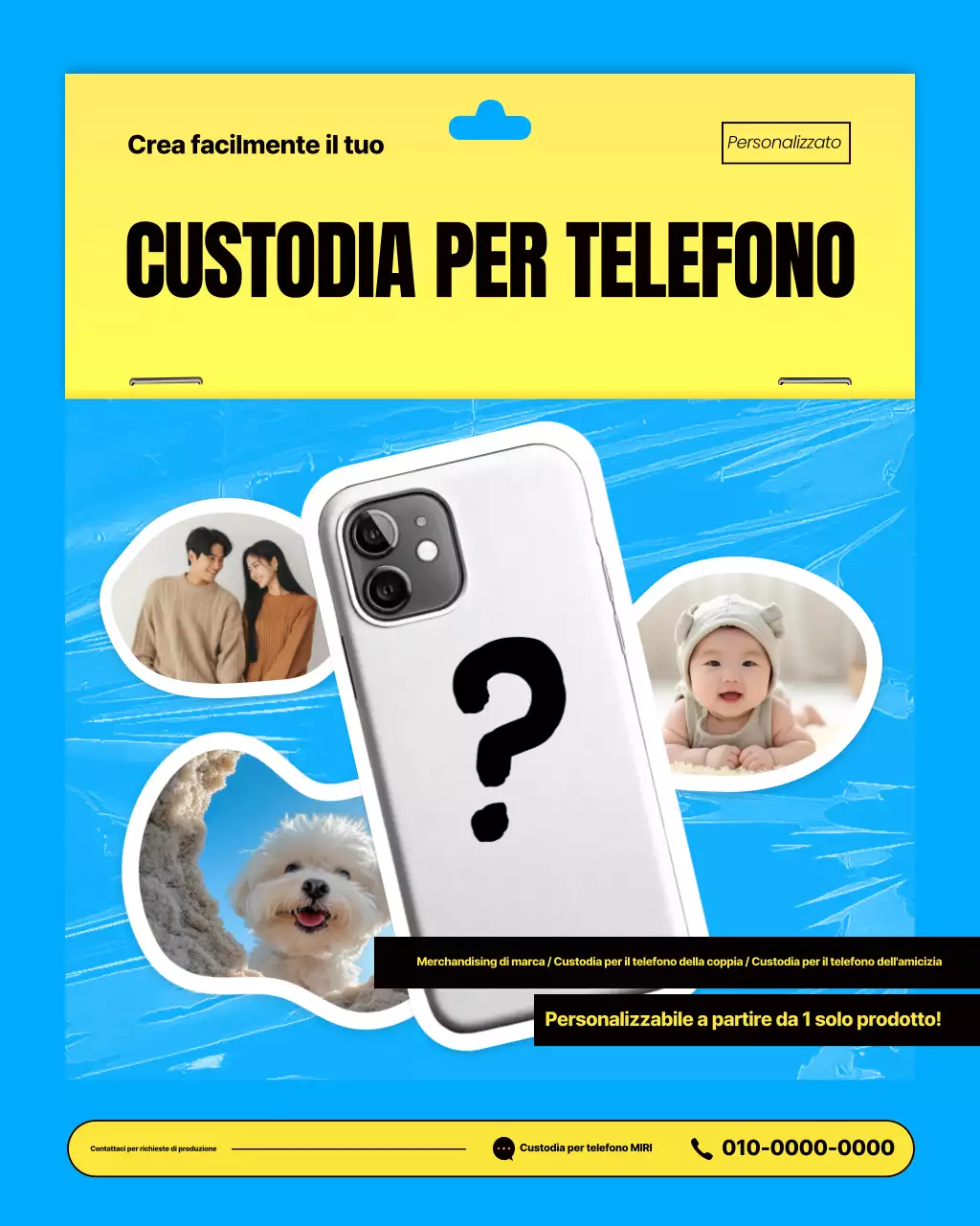 Annuncio pubblicitario di personalizzazione moderna blu cielo