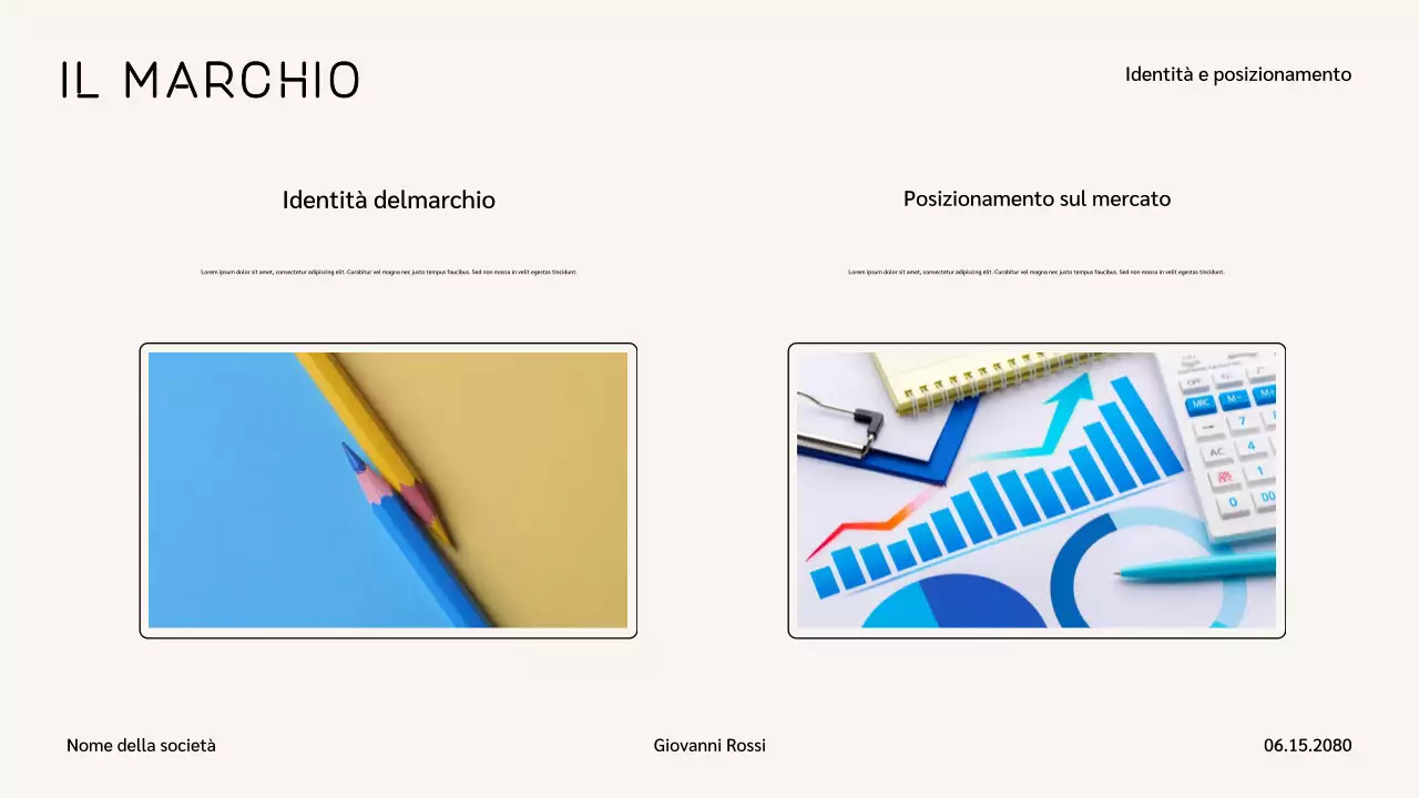 Presentazione di marketing moderno blu