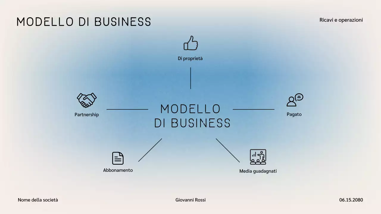 Presentazione di marketing moderno blu