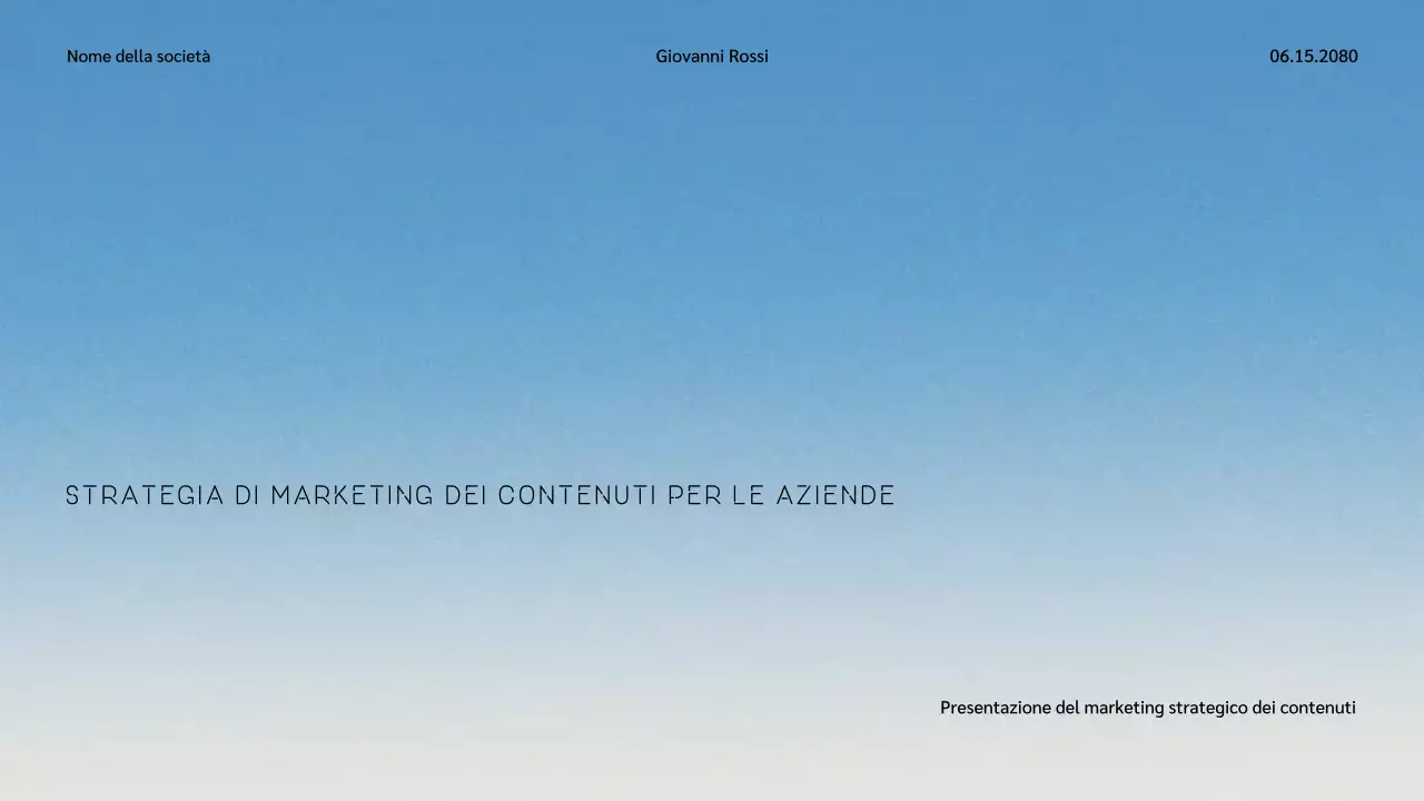 Presentazione di marketing moderno blu