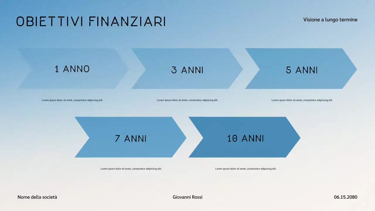 Presentazione di marketing moderno blu