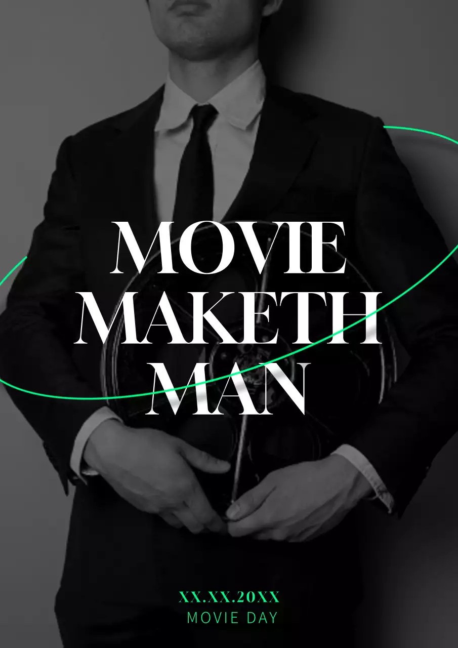 Black Classic Movie Announcement Poster