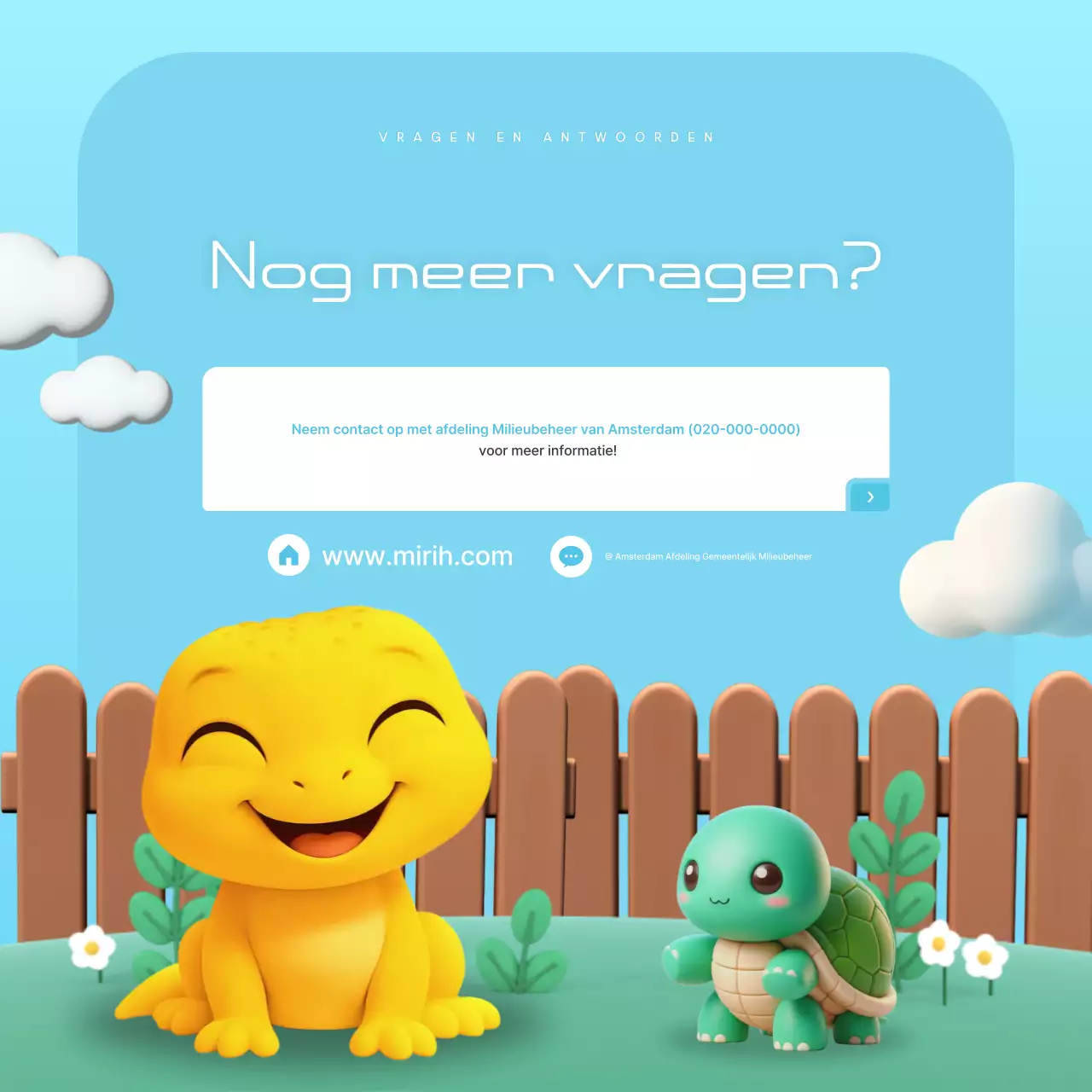 Een schattige, hemelsblauwe advertentie voor een vergunningensysteem voor bedrijven in de natuur.