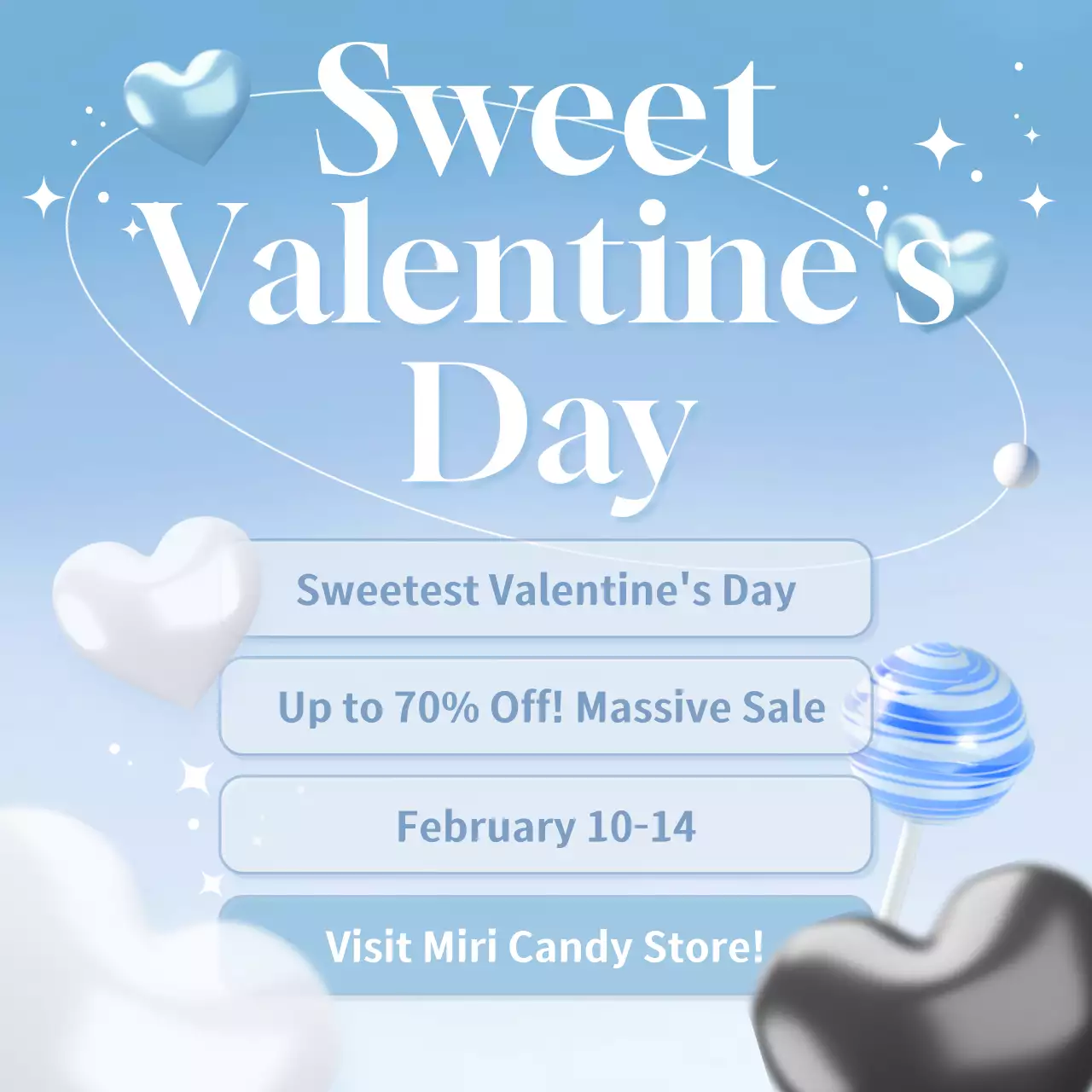 파란하늘의 귀여운 화이트데이 할인이벤트