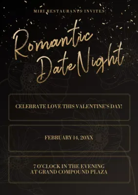 Black Elegant Date Invitation Poster