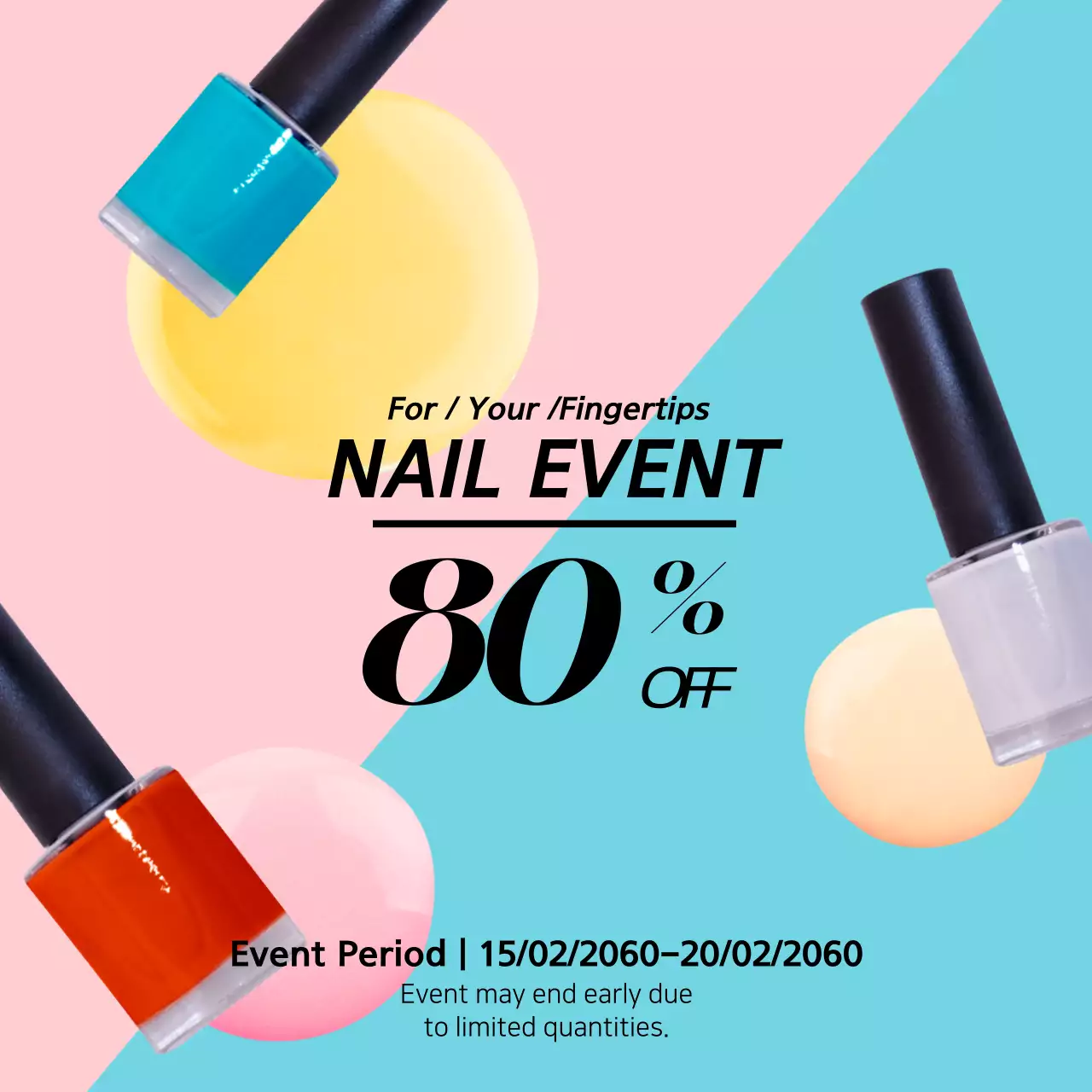 Pink Trendy Nail Promotion Instagram Post