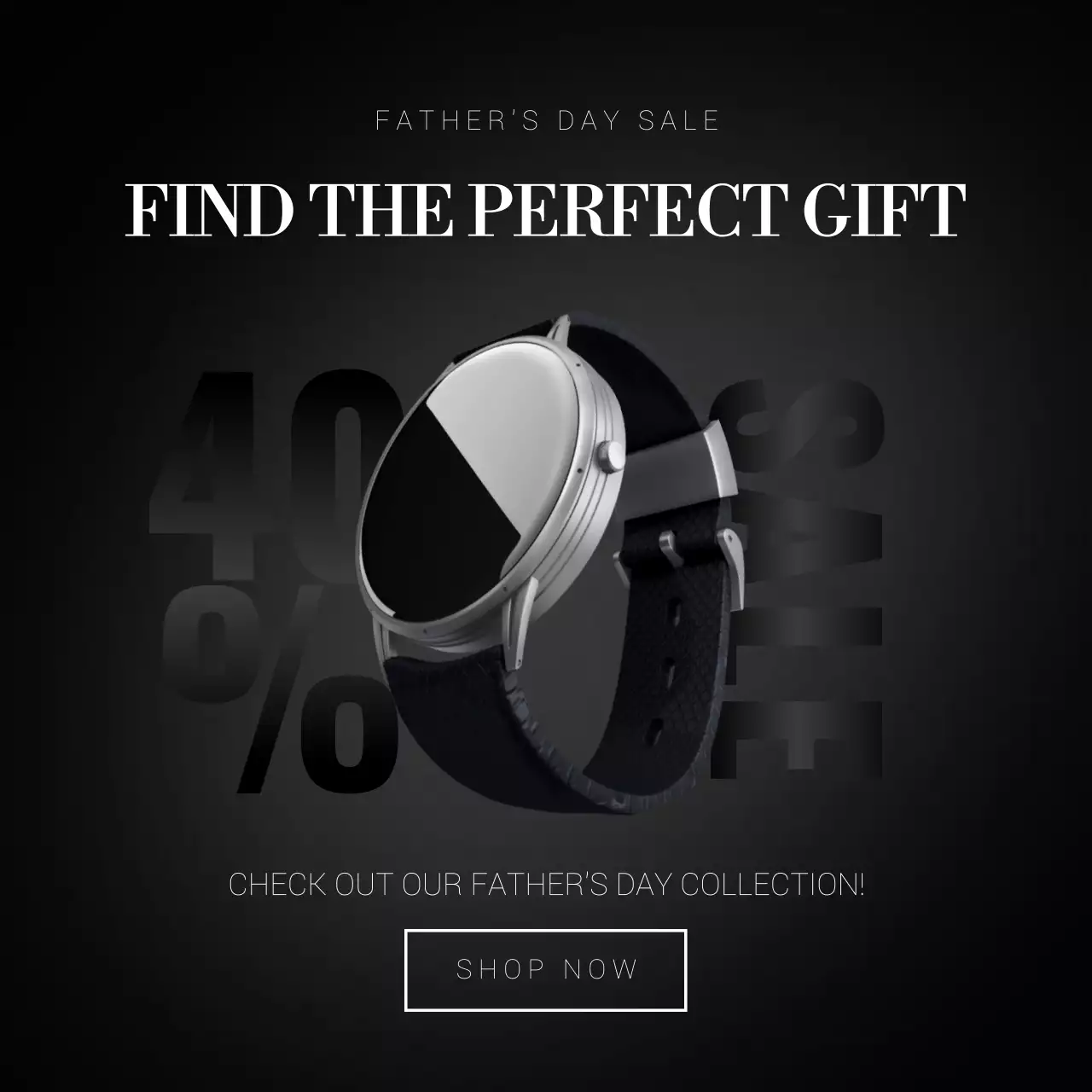 블랙 앤 화이트 미니멀 어버이날 세일 홍보물