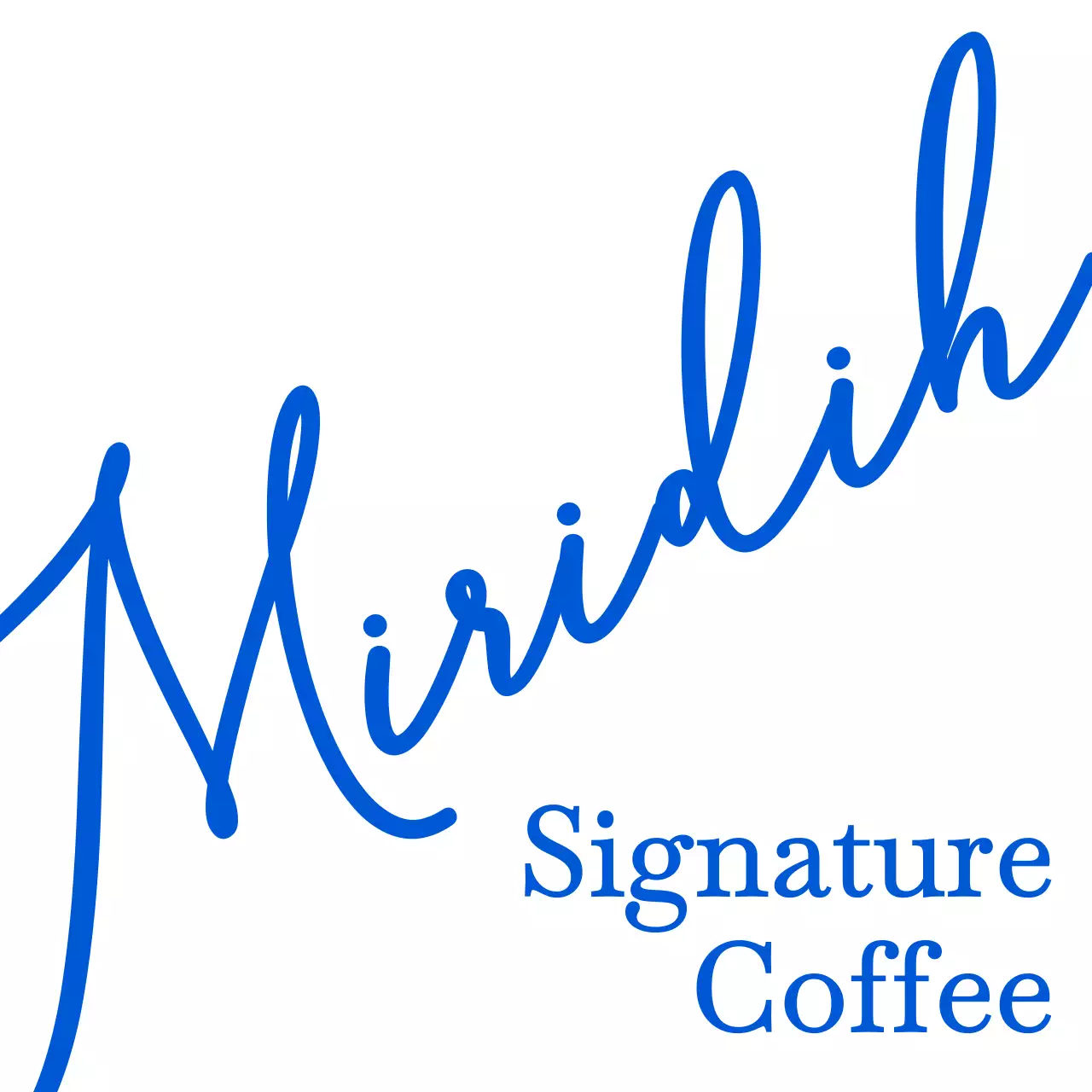 비비드한 파란색의 감성적인 필기체와 텍스트 문구 조합 스타일 카페 홍보 및 굿즈용 