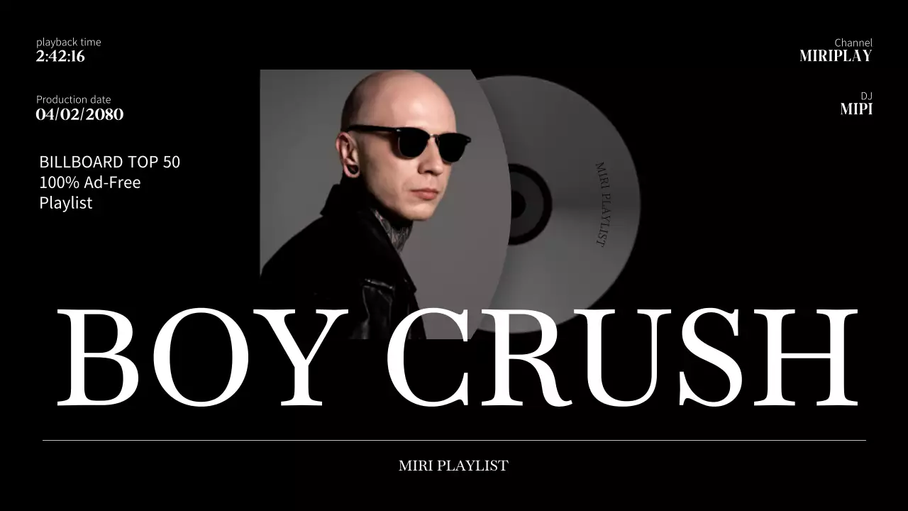 검정색과 흰색의 심플한 음악 움직이는 씨디