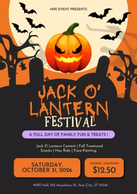 Orange Retro Halloween Event Poster
