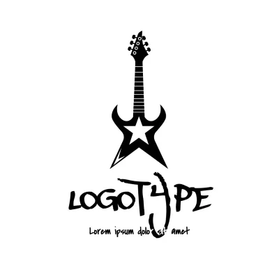 Black Graffiti Guitar Logo