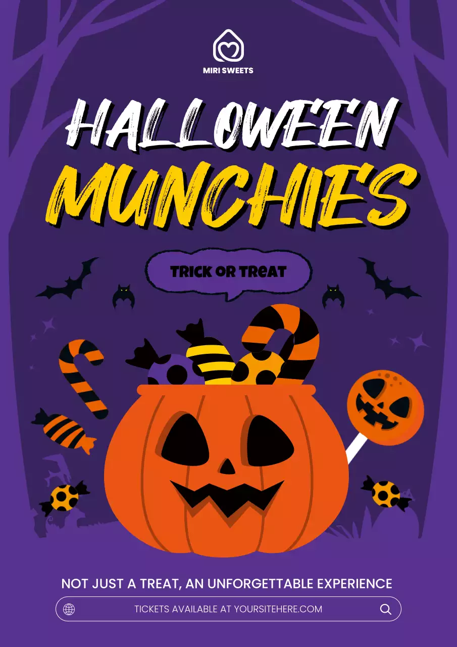 Purple Retro Halloween Promotion Poster